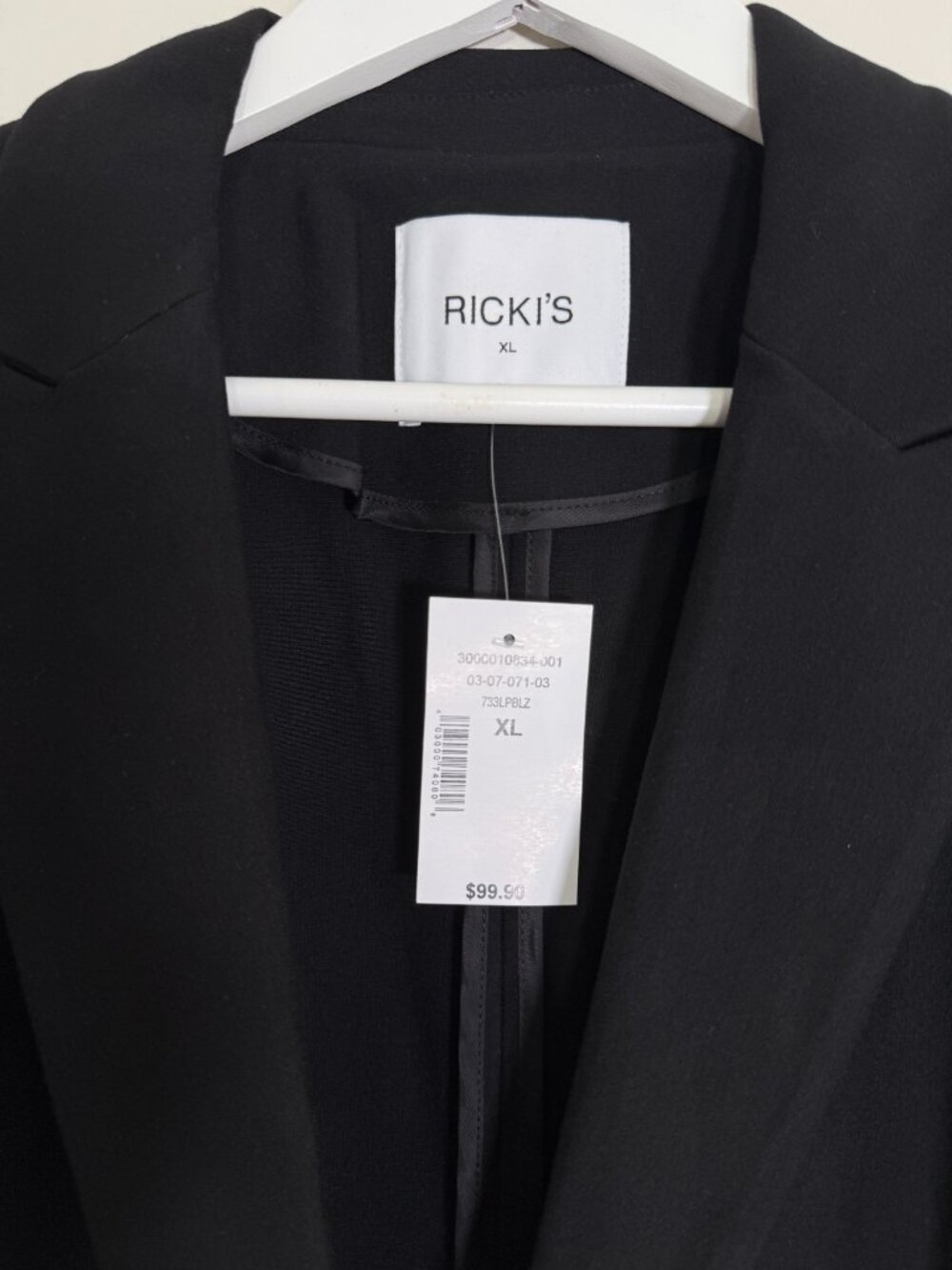 Ricki's Womens Black Blazer Single Button Stretch Rayon Blend NWT - Picture 4 of 8